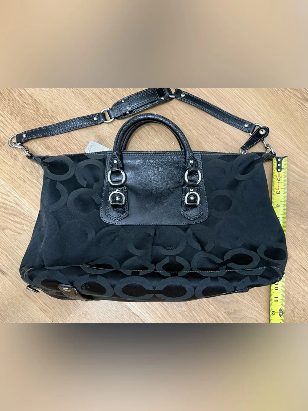 Coach Madison Op Art Sabrina Satchel & Convertible Shoulder Strap - Picture 9 of 15